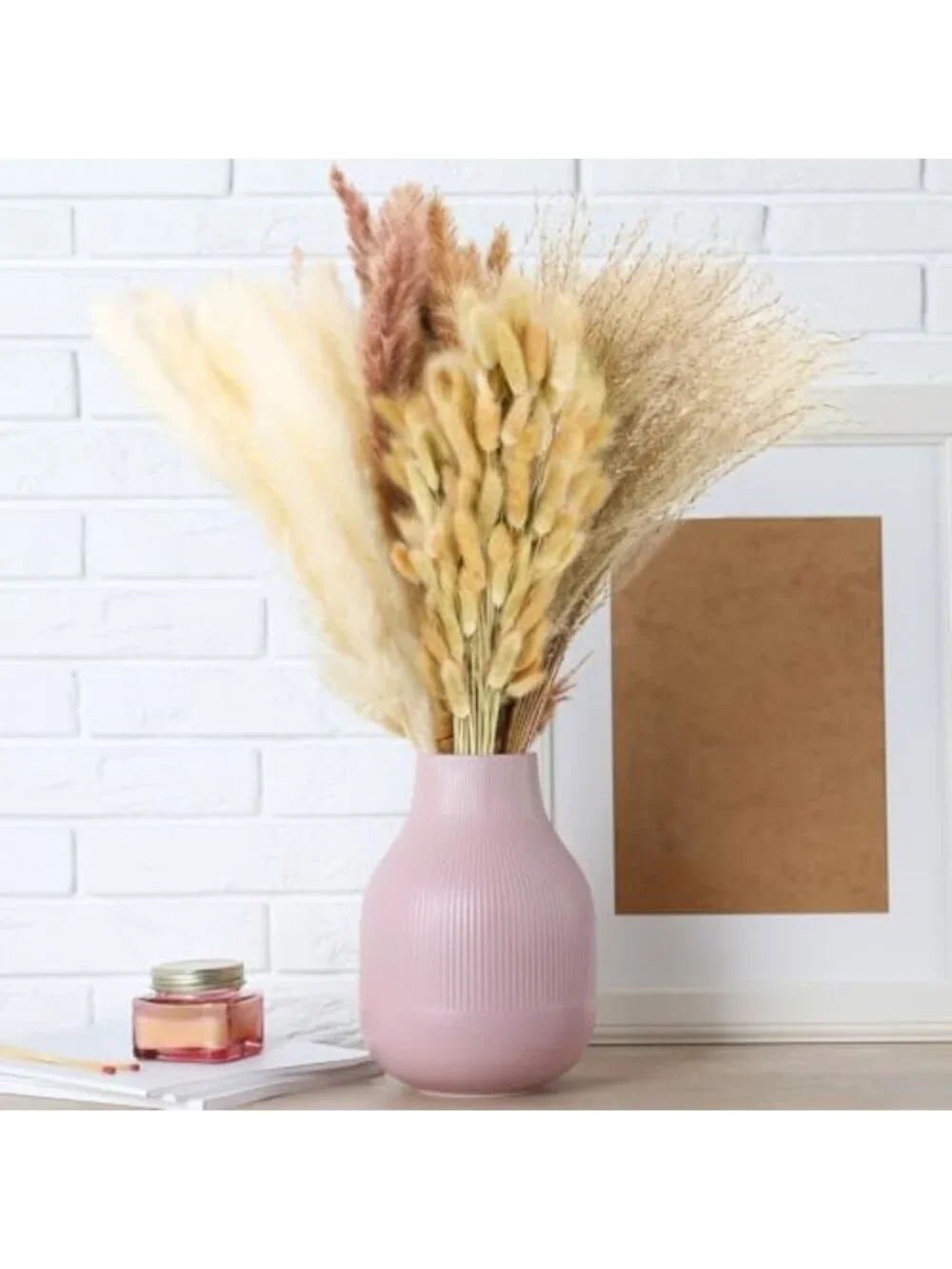 200 Pcs Dried Pampas Grass & Bunny Tails - Boho Home Decor, Rustic Wedding
